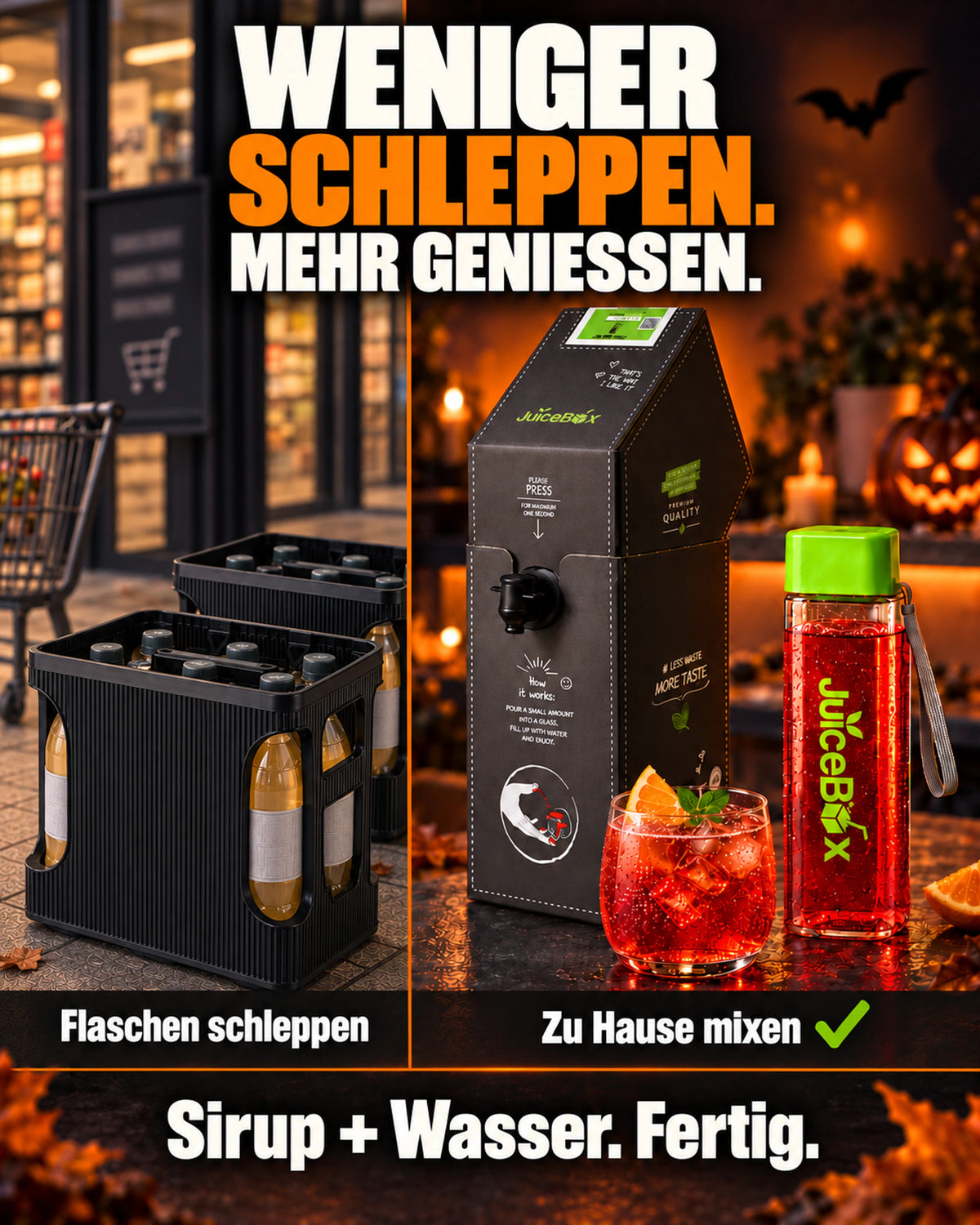 Weniger Flaschen schleppen: Sirup und Wasser zu Hause mixen