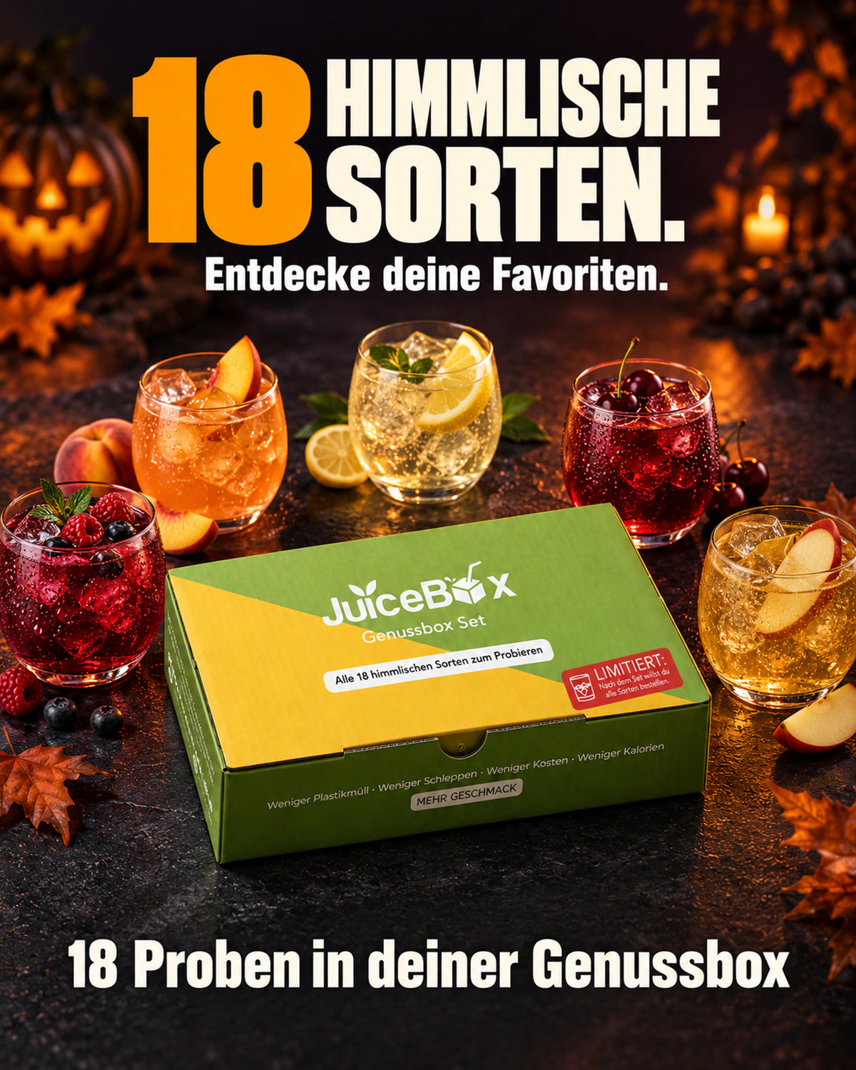 18 Sorten zum Probieren in der Genussbox