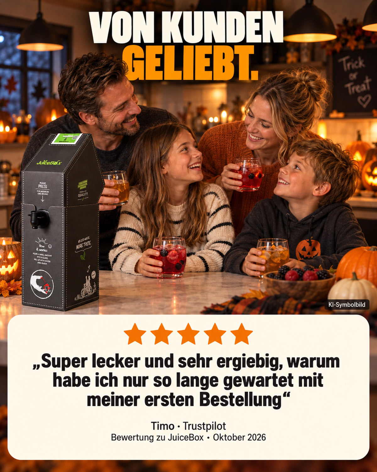 Kundenbewertung auf Trustpilot: Super lecker und sehr ergiebig