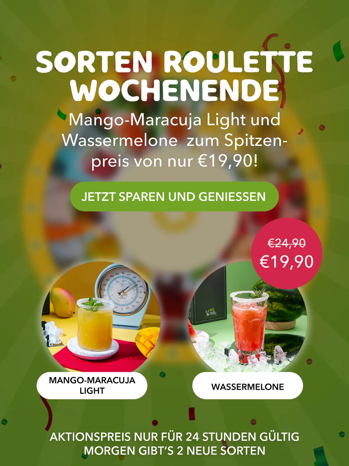 Promotion for free glass straws with purchase of four boxes.
