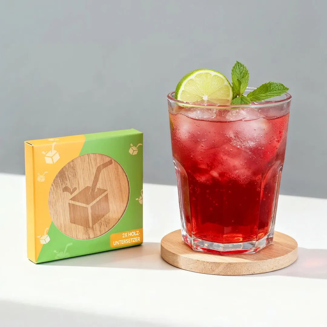 JuiceBox™ Holz-Untersetzer