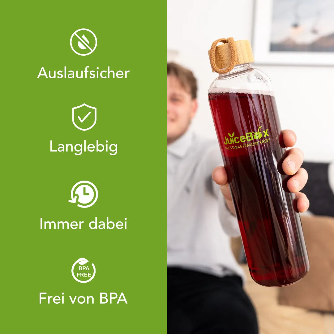 JuiceBox™ Glastrinkflasche