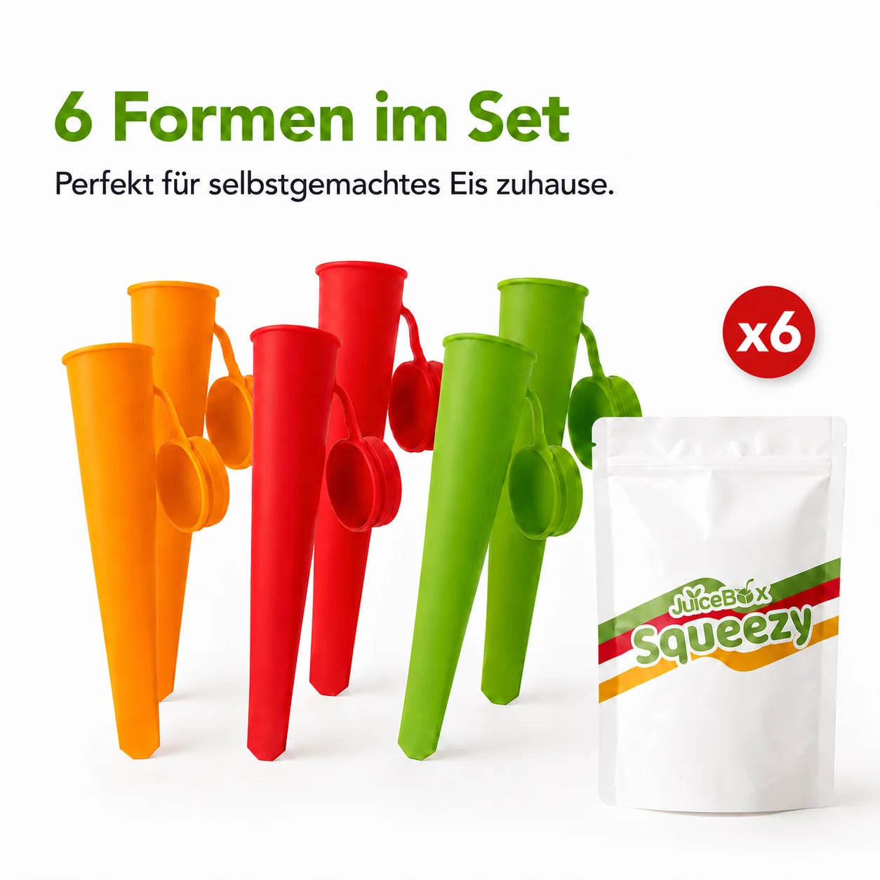 JuiceBox™ Squeezy Eisformen Set 6 Stück