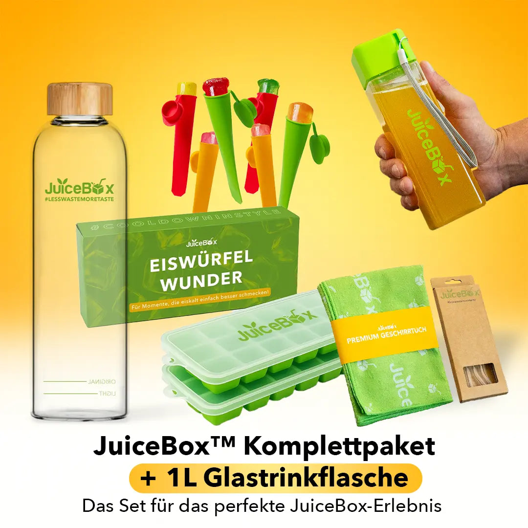 JuiceBox™ Komplettpaket + 1L Glastrinkflasche